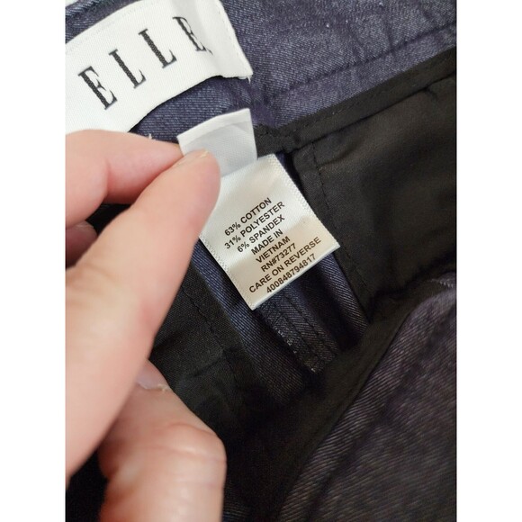 Elle Womens Size 4 Blue Low Rise Straight Ankle Slacks Woven Pants - Picture 6 of 7